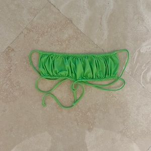 frankie’s ruched bikini top lime  green